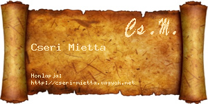 Cseri Mietta névjegykártya